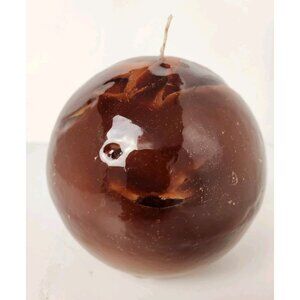 Vintage 5" Round Scented‎ Wax Candle Brown Sphere